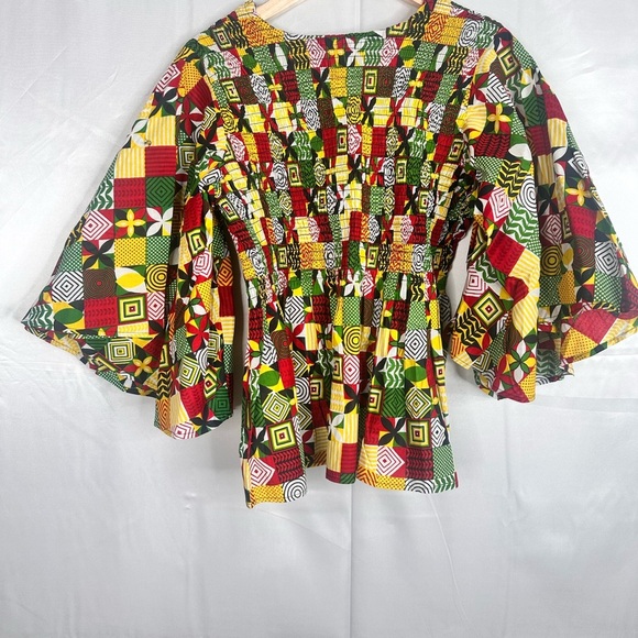 Lot of 4 African American Colorful Patterned (3 Dresses 1 Top) Size - One Size - Picture 7 of 15